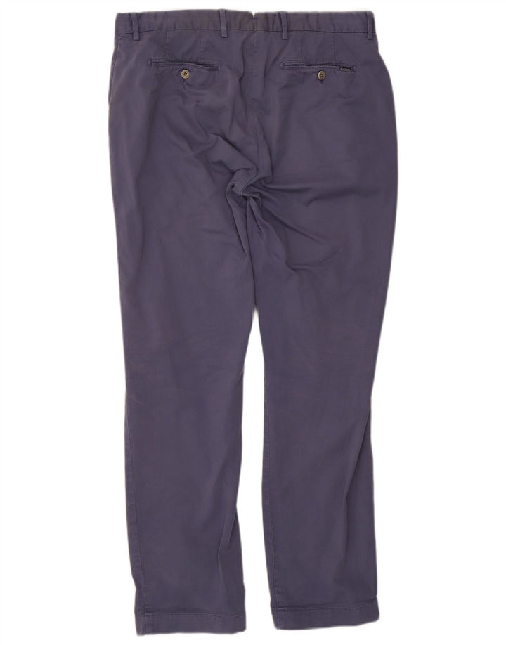 Pantaloni da abito dritti da uomo Hackett W36 L32 in cotone blu navy