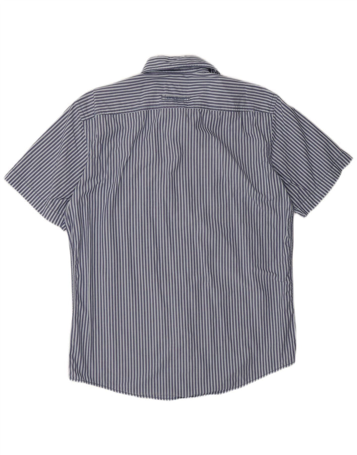 Camicia da uomo a maniche corte, vestibilità regolare, Camel Active, gessato blu medio