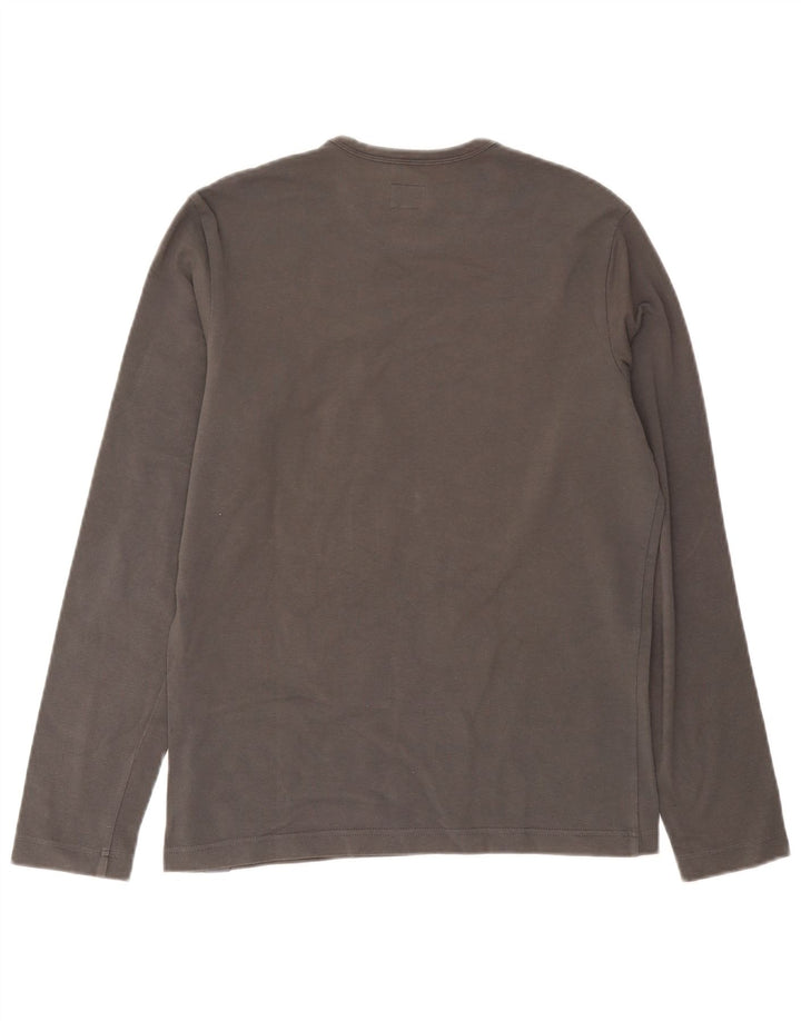 Calvin Klein Jeans Top grafico da uomo a maniche lunghe in cotone grigio grande