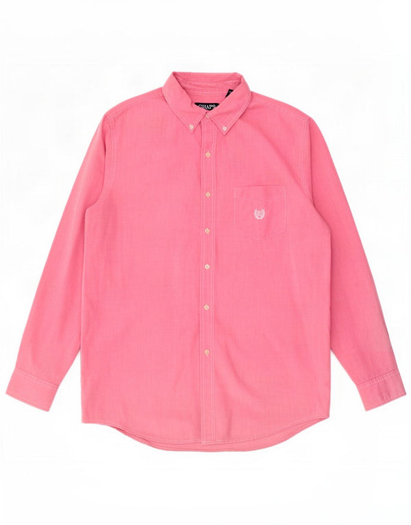Chaps Camicia da uomo facile da pulire Cotone rosa medio