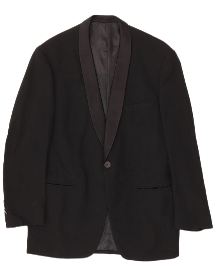 Giacca blazer da uomo a 1 bottone TLAPA UK 38 lana vergine nera media
