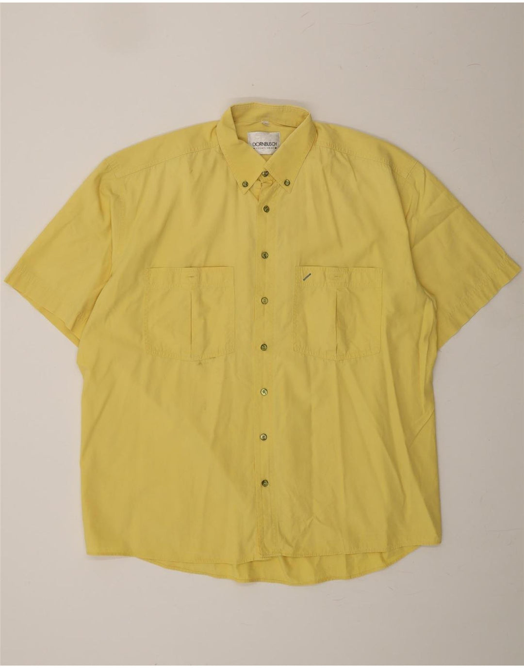 DORNBUSCH Mens Short Sleeve Shirt Size 43/44 XL Yellow Vintage Dornbusch and Second-Hand Dornbusch from Messina Hembry 
