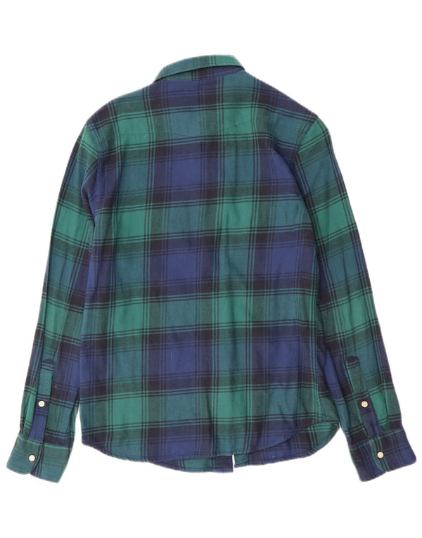 Camicia in flanella da uomo Lee piccola in cotone scozzese verde