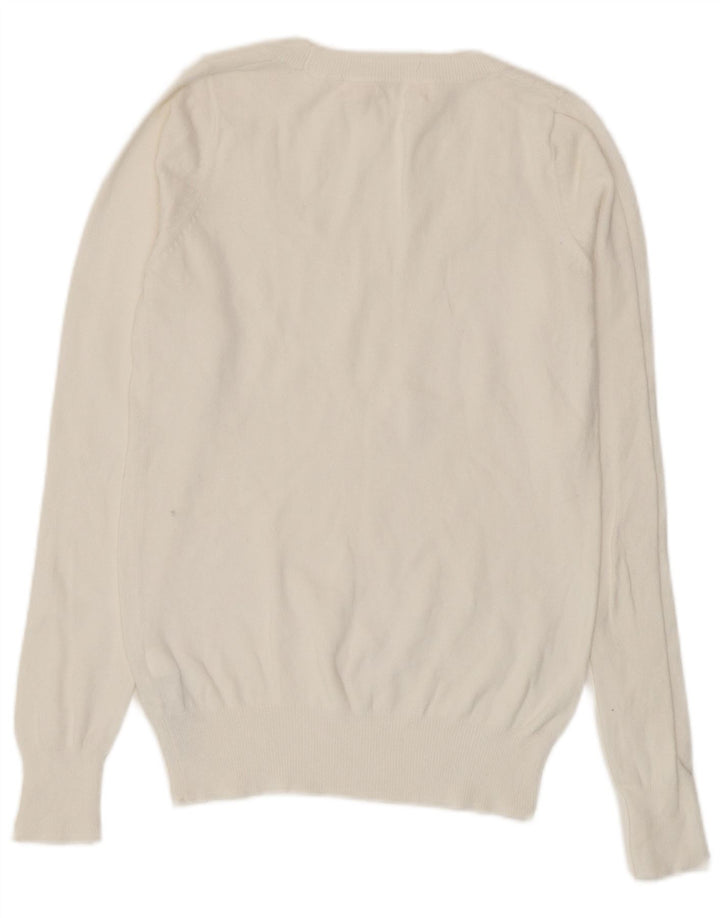Maglione maglione con scollo a barca da donna Zara UK 12 cotone bianco medio