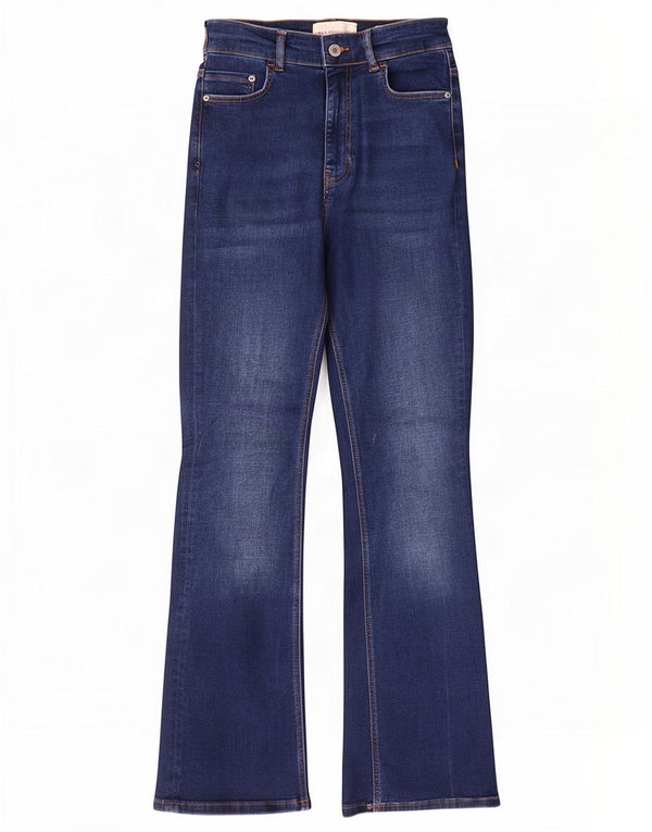Jeans svasati a vita alta da donna Marks & Spencer UK 8 piccoli W24 L29 blu