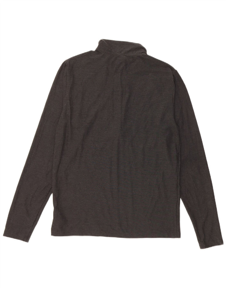 Maglia da ginnastica da uomo New Balance con zip e collo, media, nera screziata