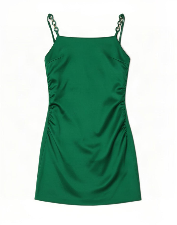 Abito sottoveste da donna Zara UK 8 Small verde poliestere