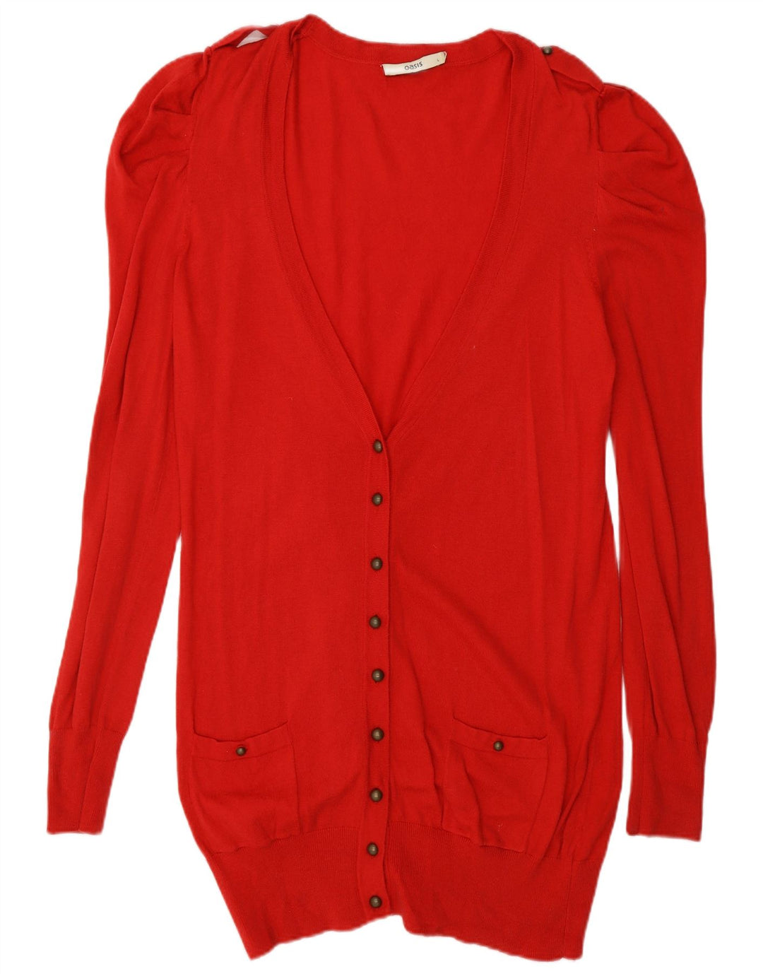 Maglione cardigan lungo da donna OASIS UK 14 Large Rosso Poliammide