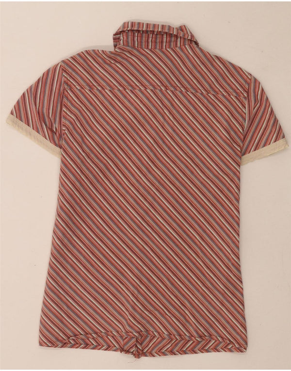 Camicia a maniche corte da donna Think Pink UK 10 piccolo cotone a righe rosse
