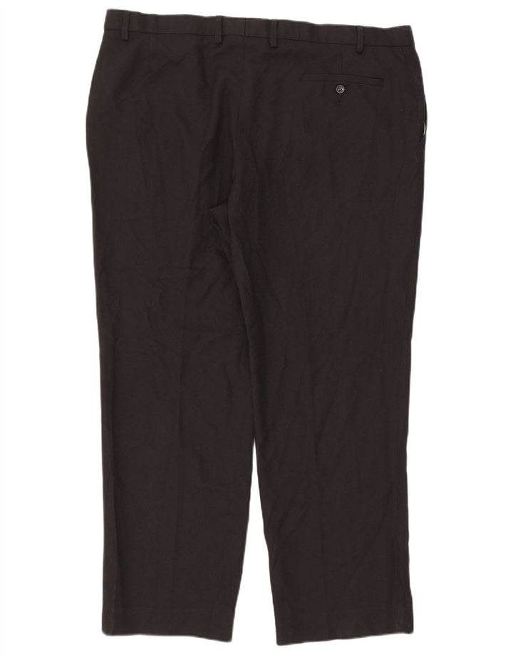 Pantaloni da abito dritti da uomo Marks & Spencer W42 L31 poliestere nero