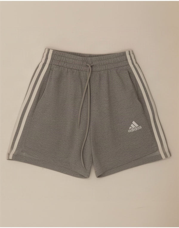Pantaloncini sportivi Adidas da donna UK 4 XS in cotone chiazzato grigio