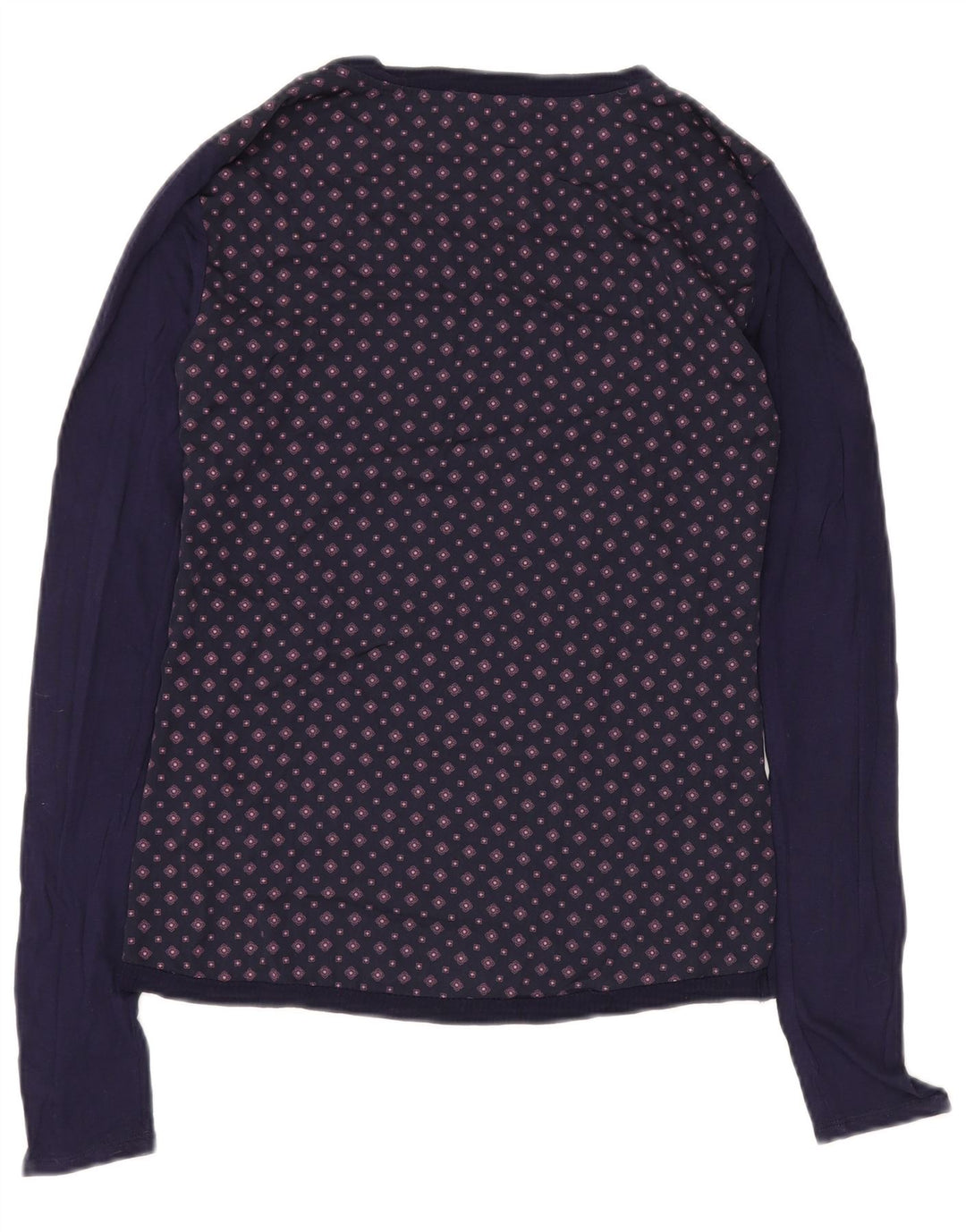 Tommy Hilfiger Top da donna a maniche lunghe UK 12 Medio Blu Navy geometrico