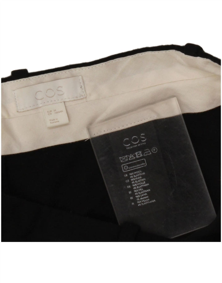 Pantaloni da abito dritti da donna COS EU 34 XS W30 L26 Lana nera