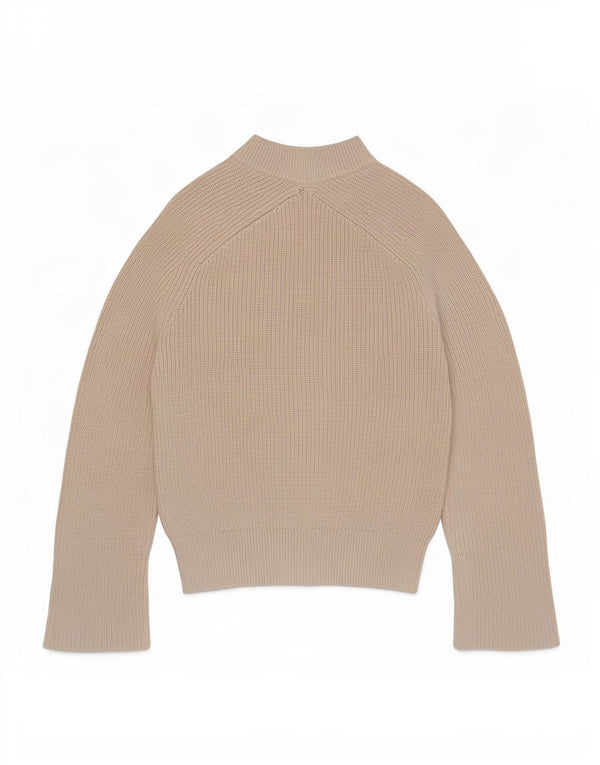Calvin Klein Jeans Donna Maglione a collo alto vestibilità ampia UK 6 XS Beig