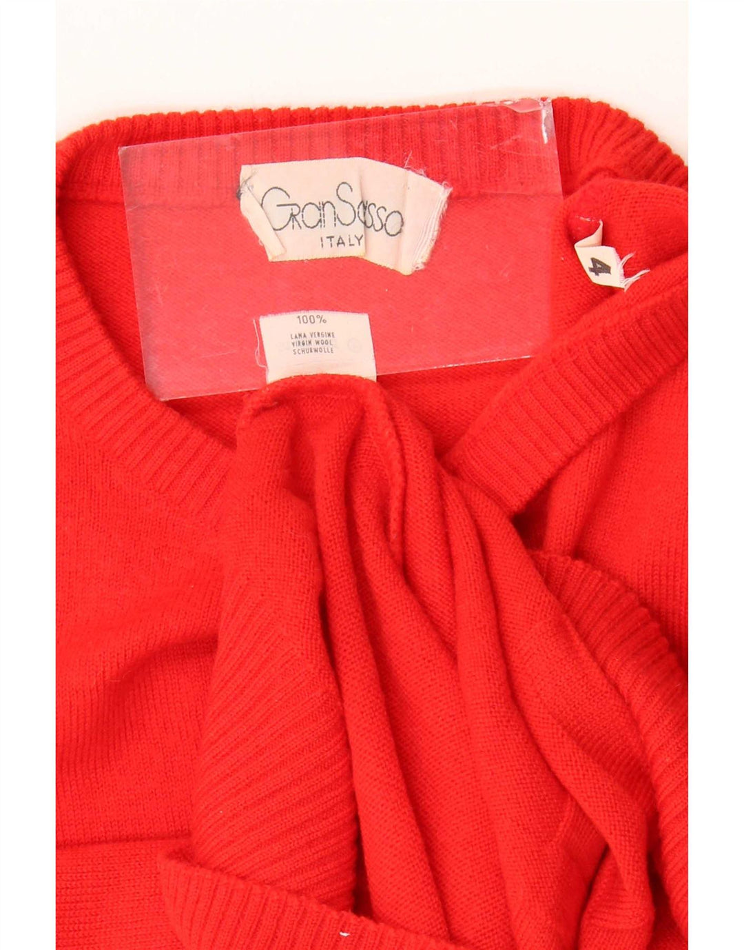 Maglione Maglione Girocollo Uomo Gran Sasso Rosso Medio Lana Vergine
