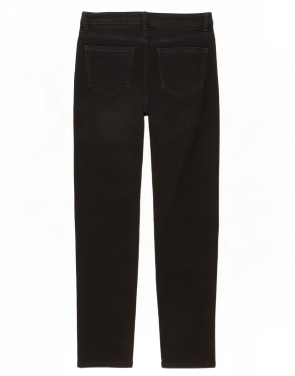 Jeans dritti da donna Marks & Spencer UK 12 medio W30 L29 nero floreale