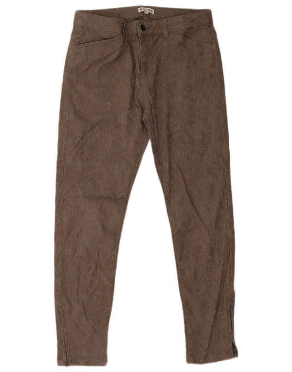 Pantaloni casual skinny da donna Reiss UK 12 Medium W30 L26 Marrone Paisley
