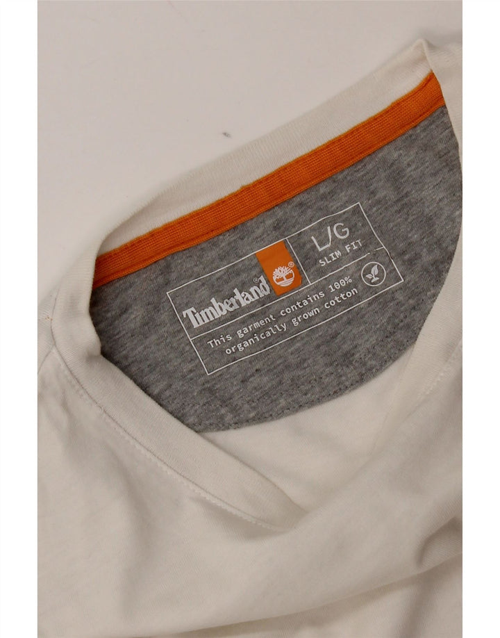 T-shirt da uomo slim fit Timberland Top grande in cotone bianco
