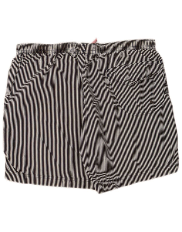 Pantaloncini da bagno da uomo Jeckerson grandi in poliestere gessato blu navy