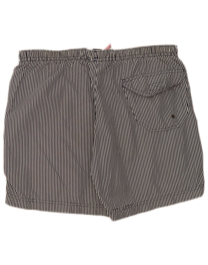 Pantaloncini da bagno da uomo Jeckerson grandi in poliestere gessato blu navy