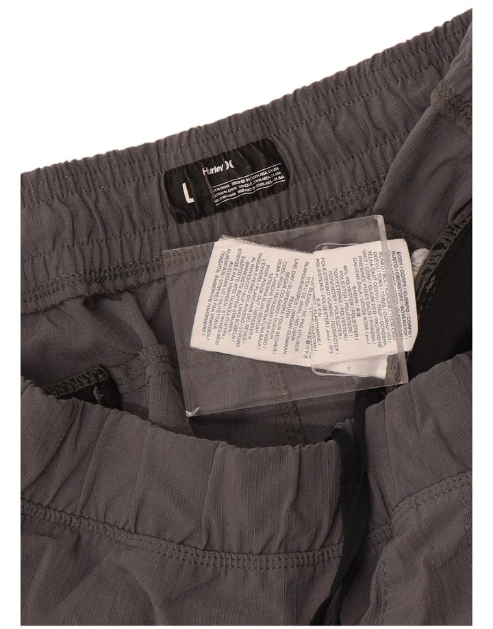 Pantaloncini sportivi da uomo HURLEY grandi in poliestere grigio