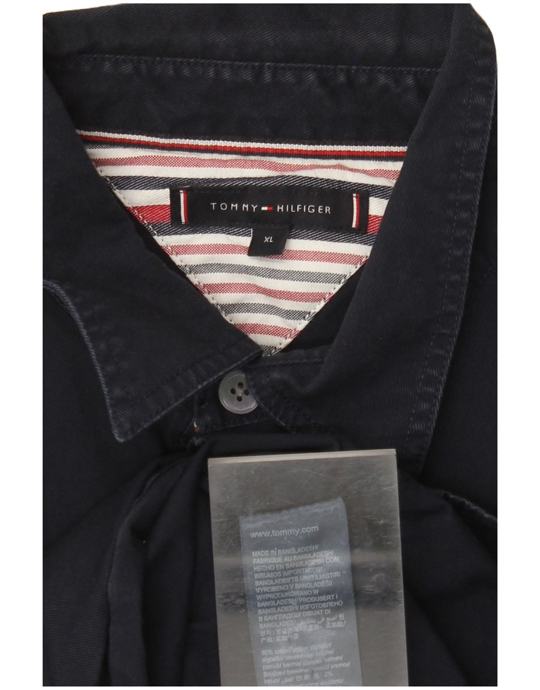TOMMY HILFIGER Camicia da uomo XL in cotone blu navy