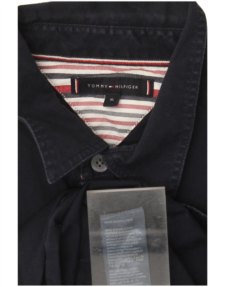 TOMMY HILFIGER Camicia da uomo XL in cotone blu navy