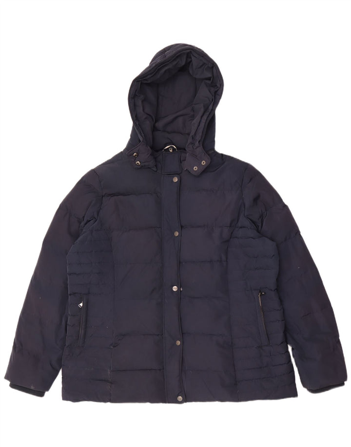 Crew Clothing Giacca imbottita con cappuccio da donna UK 18 XL Poliestere blu navy