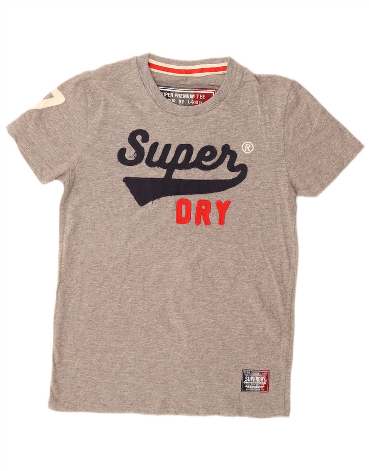 T-shirt grafica da uomo SUPERDRY Top in cotone grigio medio