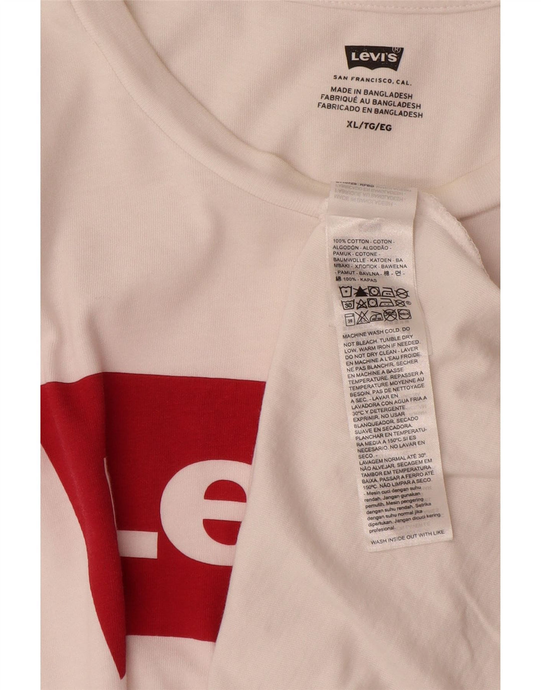 T-shirt grafica da uomo LEVI'S Top XL in cotone bianco