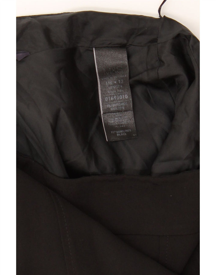 Gonna a trapezio da donna Marks & Spencer UK 12 media W32 poliestere nero