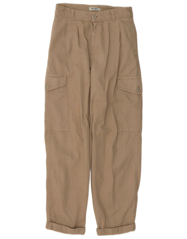 Pantaloni cargo da donna con vestibilità rilassata e pegged Carhartt W28 L29 in cotone beige