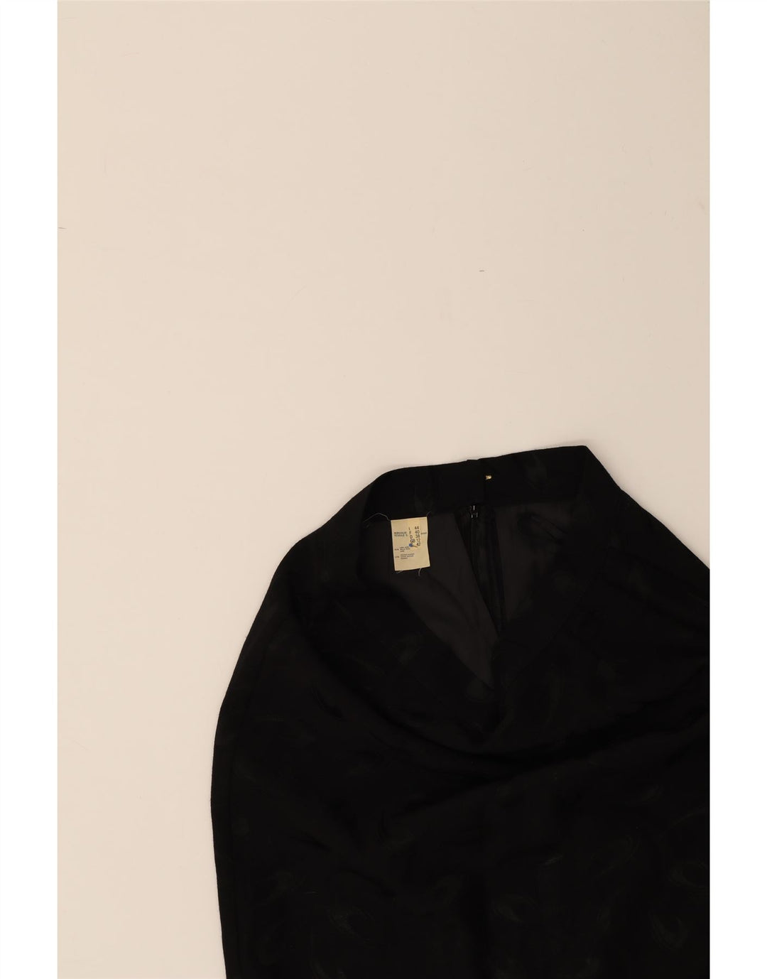 VINTAGE Womens Abstract Pattern Pencil Skirt UK 12 Medium W30  Black Wool Vintage Vintage and Second-Hand Vintage from Messina Hembry 