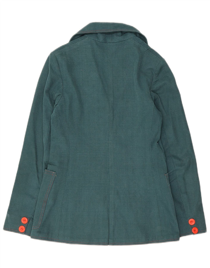 Giacca blazer vintage da donna a 3 bottoni UK 10 piccola verde