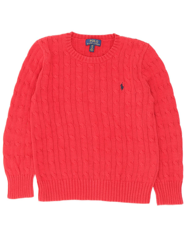 Maglione girocollo da bambino Polo Ralph Lauren 7-8 anni piccolo in cotone rosso