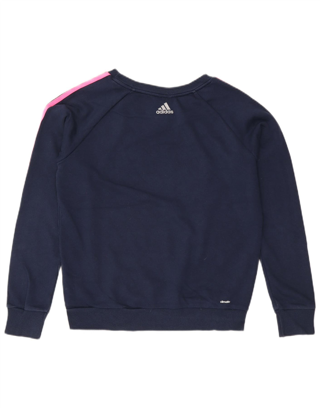 Felpa grafica Adidas Climalite da donna UK 12/14 medio blu navy