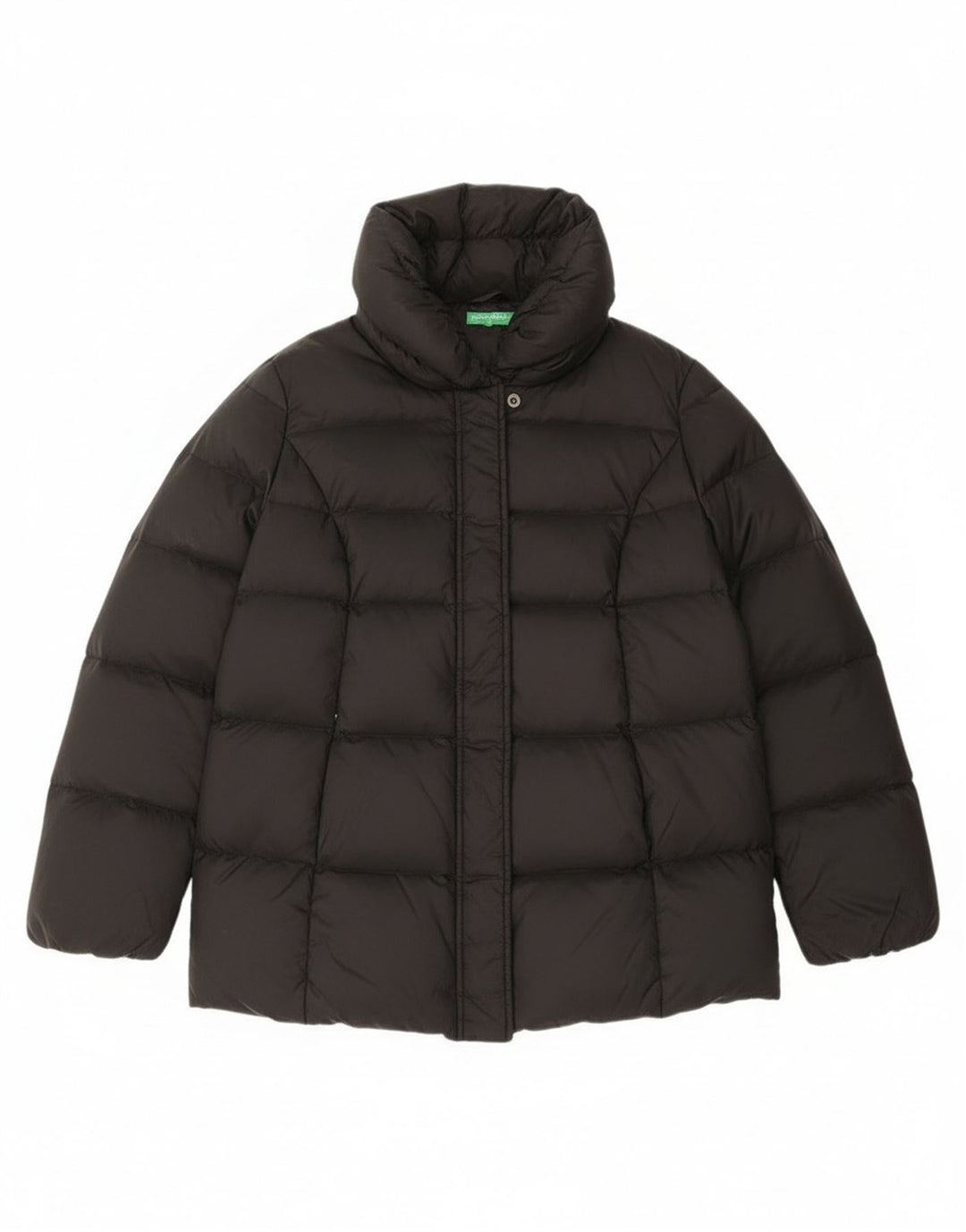 Giacca imbottita oversize da donna Benetton UK 6 XS nera in poliammide