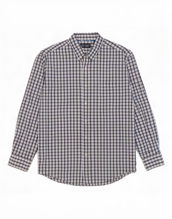 Camicia da uomo Chaps XL in cotone a quadri blu navy