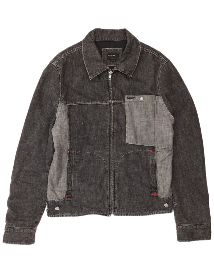 Giacca in denim da uomo Energie UK 40 Large in cotone color block grigio