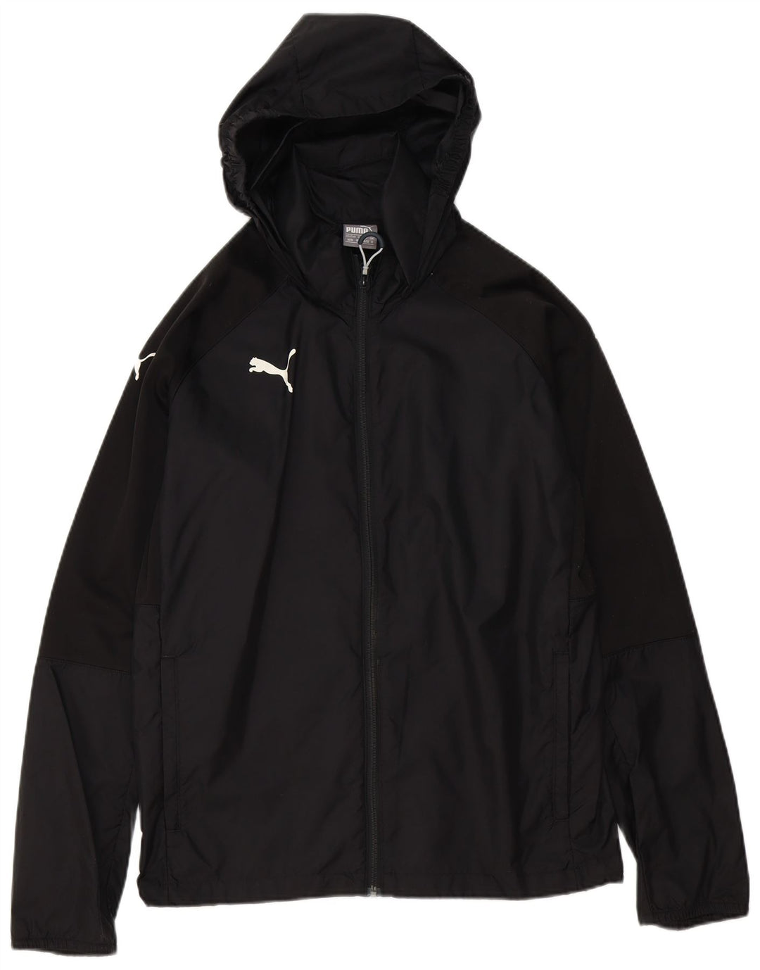PUMA Mens Hooded Rain Jacket UK 38 Medium Black Polyester