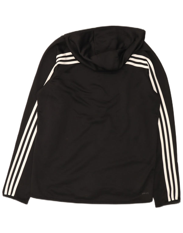 Maglione con cappuccio e zip Adidas Climalite da uomo grande in poliestere nero