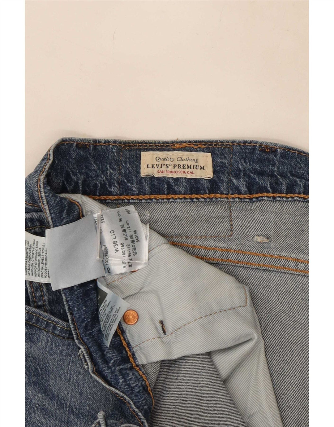 Pantaloncini di jeans da uomo Levi's W38 XL in cotone blu