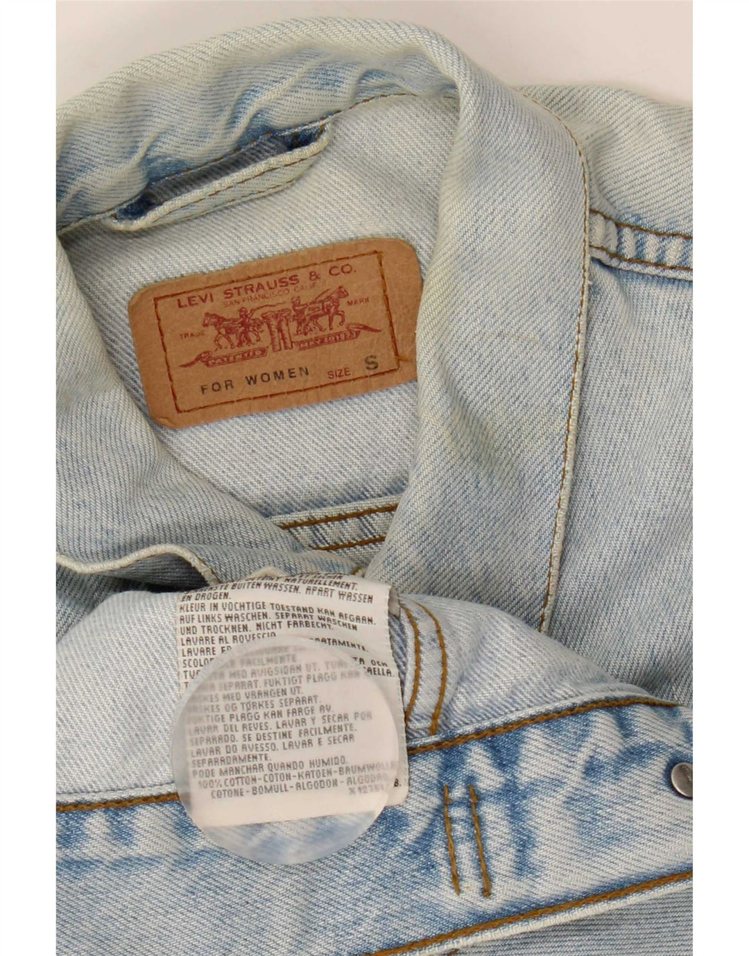 Giacca in denim corto da donna Levi's UK 10 piccolo cotone blu