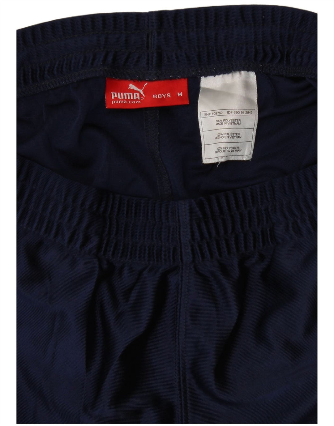 Pantaloncini sportivi grafici Puma da ragazzo 9-10 anni, blocco colore blu navy medio