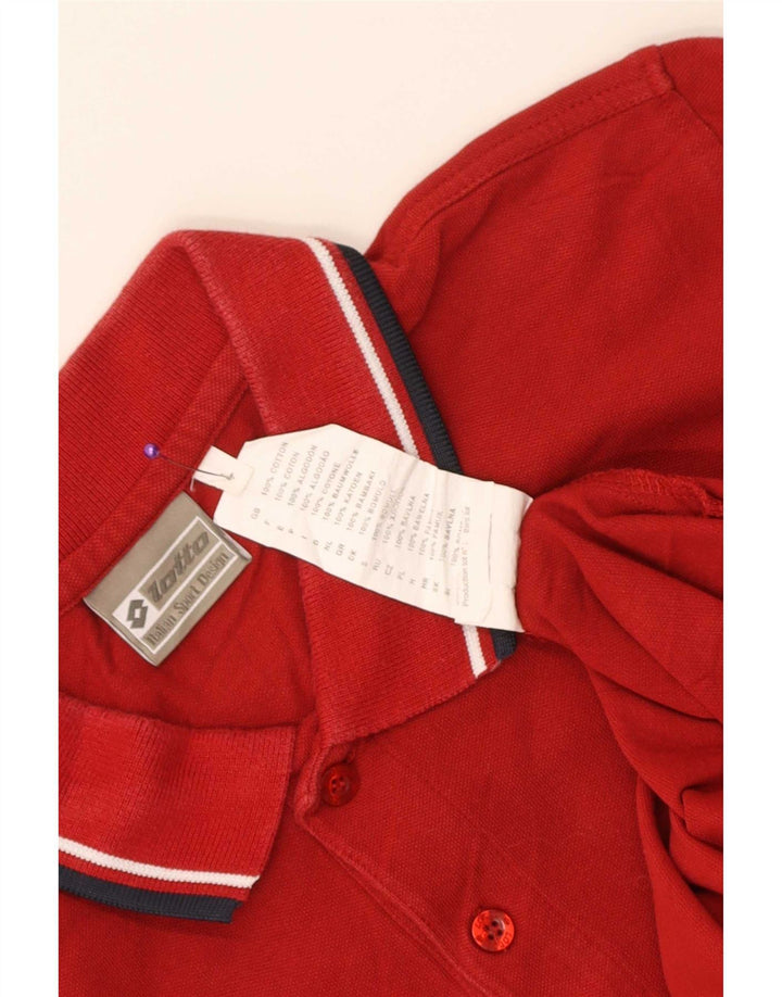 Polo da uomo Lotto Large in cotone rosso