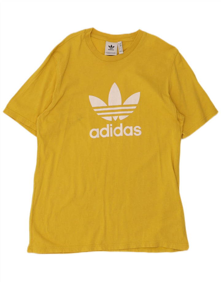 T-shirt grafica da uomo Adidas Top in cotone giallo medio
