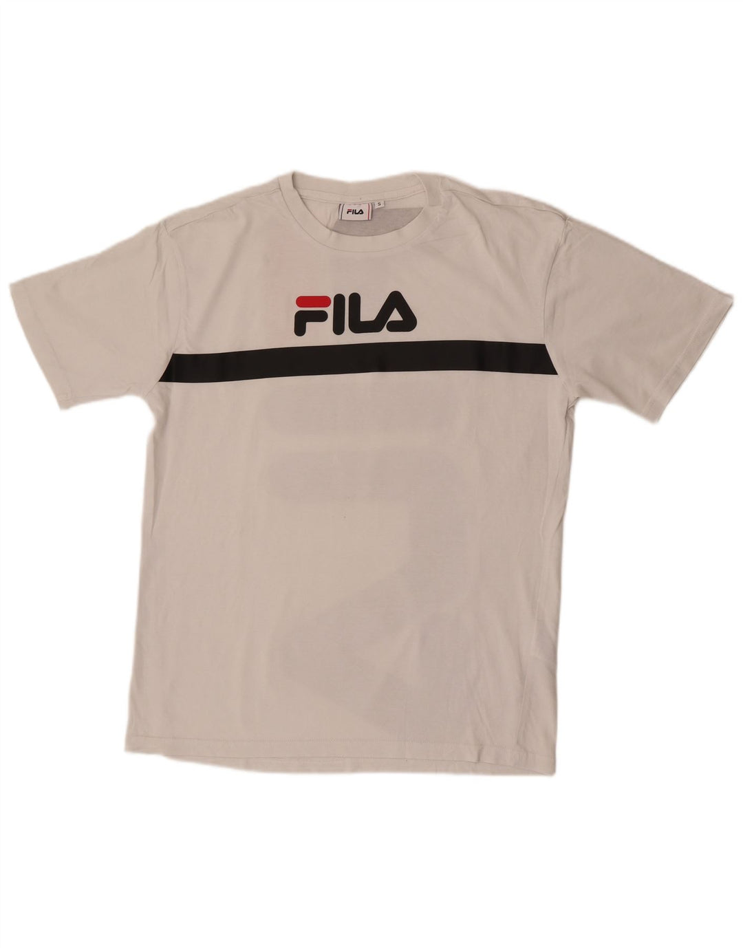 T-shirt grafica da uomo Fila Top in cotone a righe bianche piccole