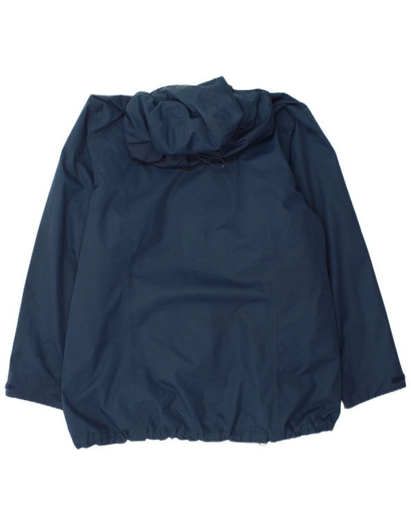 JACK WOLFSKIN Giacca a vento con cappuccio da donna UK 24 4XL Blu navy