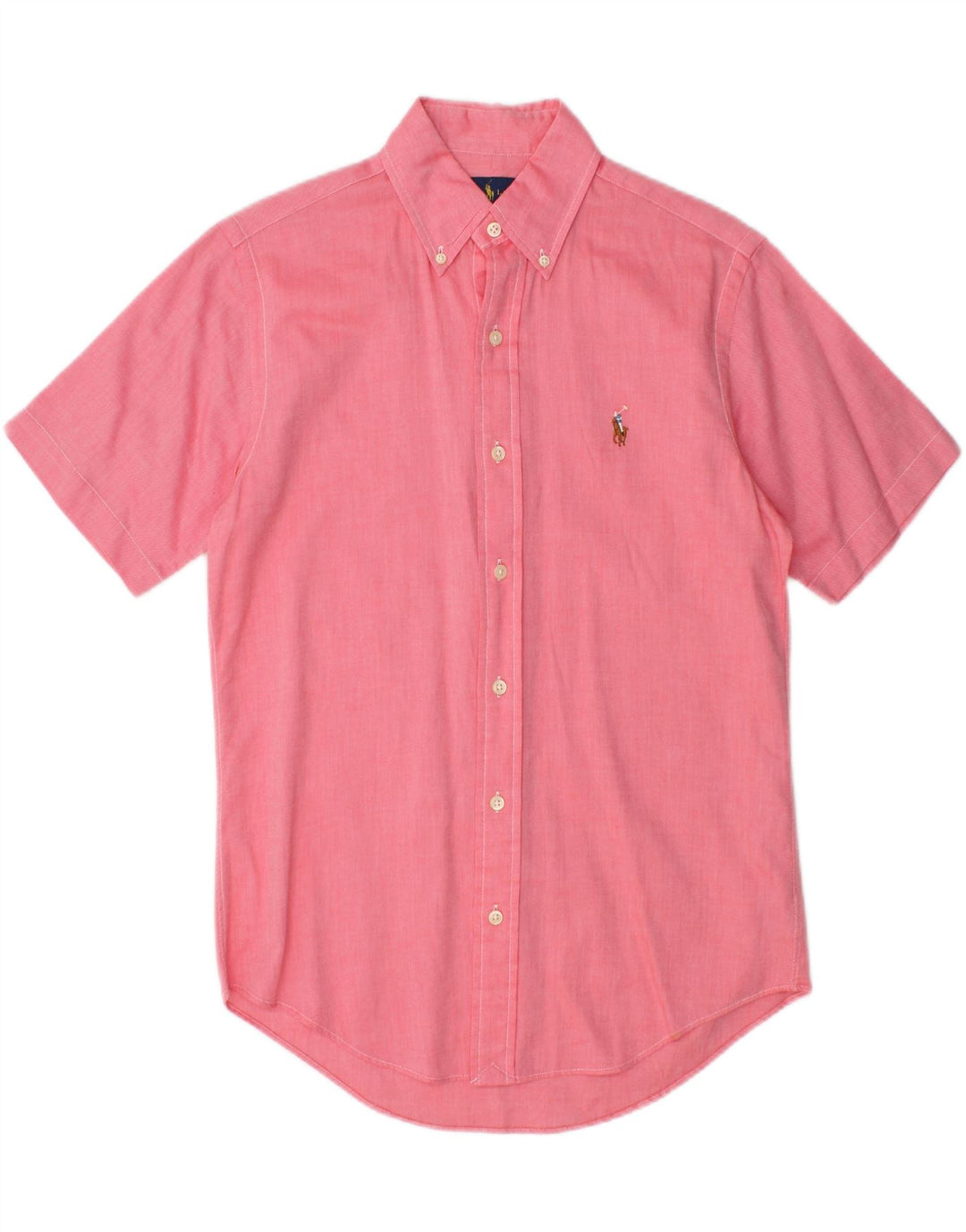 Camicia a maniche corte da uomo Ralph Lauren XS in cotone rosa