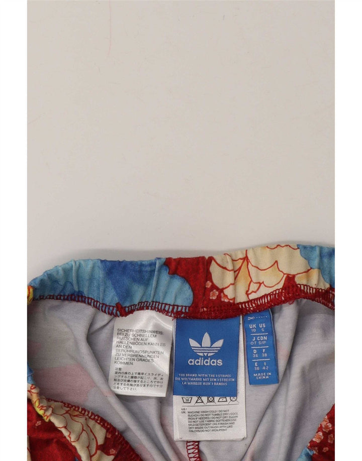 Leggings Adidas da donna UK 10 piccolo poliestere floreale rosso